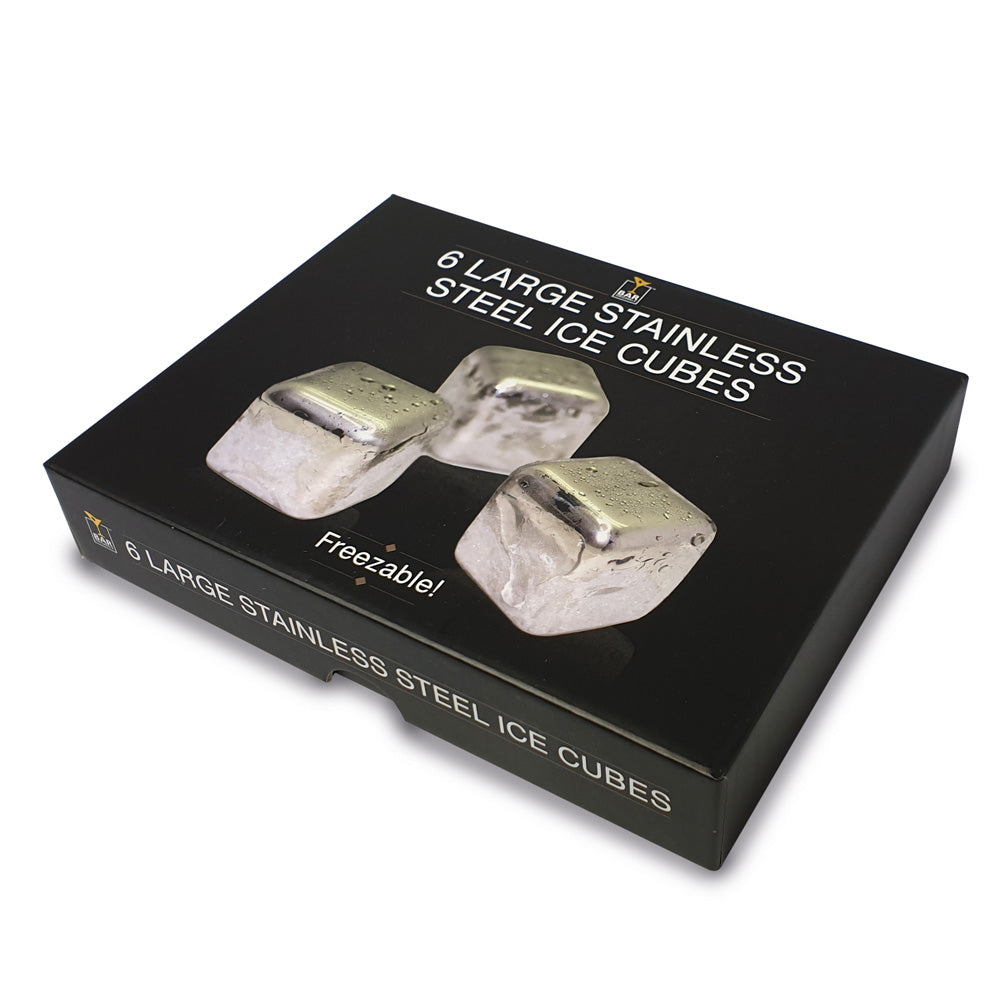 Jeray Bar Originale Large Rocks of Steel Ice Cubes (Pack Of 6)