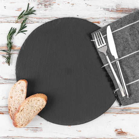 Rinkit Round Slate Placemats Pack of 6 - 33cm