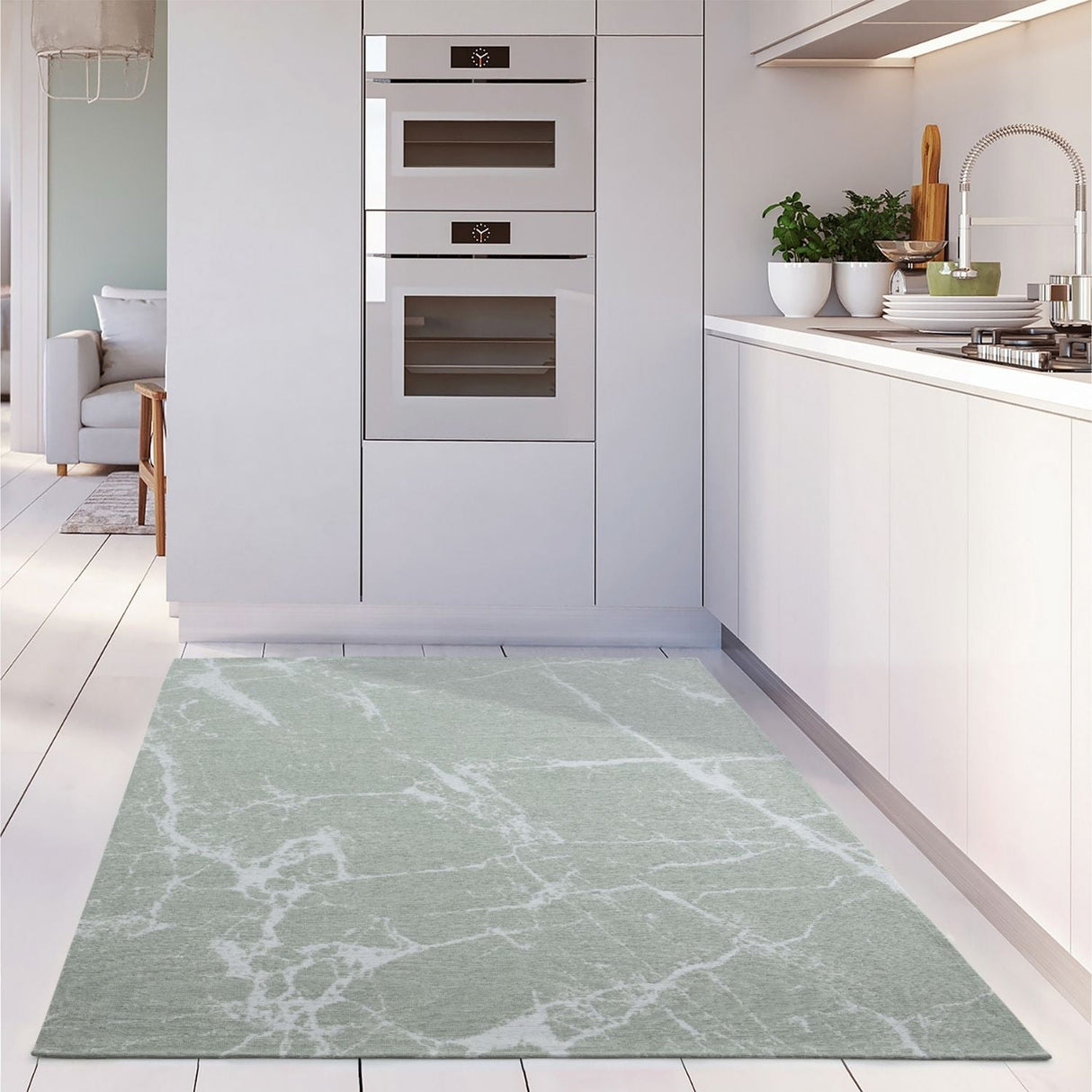 Washable Rug Carina Green 6954 by The Rugs