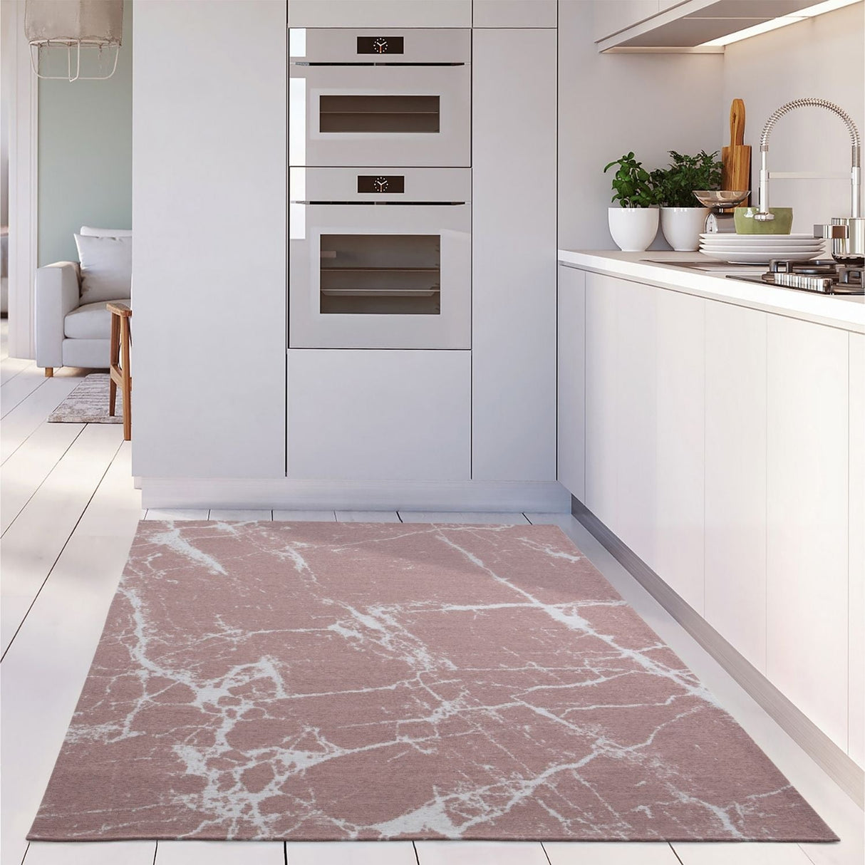 Washable Rug Carina Pink 6956 by The Rugs