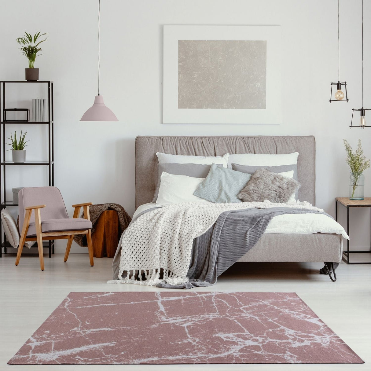 Washable Rug Carina Pink 6956 by The Rugs