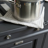 Lou-bees Linen Grey Striped Pot Holder