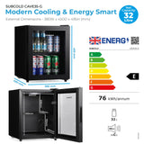 Subcold Cave35-G Glass Door Beer Fridge | 32L