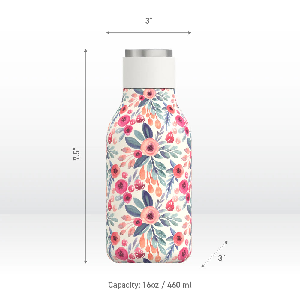 Asobu Urban Insulated Bottle, 460 ml, Floral