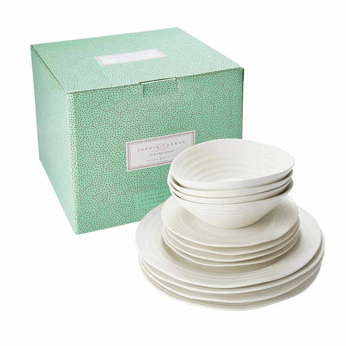 Portmeirion Sophie Conran Porcelain Dinner Set, 12 Piece, White