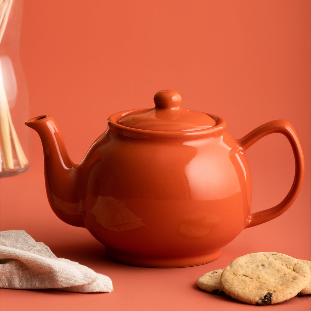 Price & Kensington Stoneware Burnt Orange Teapot, 6 Cup, 1100ml