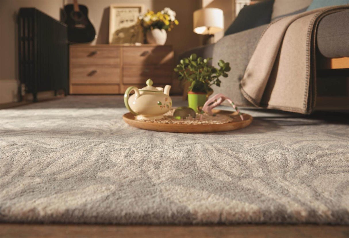 Heritage Lavender Floral Wool Rug by The Rugs
