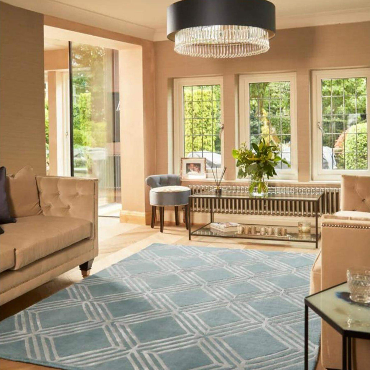 The Rugs Vienna Blue Geometric Rug