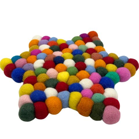 HatiNest Shape Felt Ball Centre Mat - Multi Colour