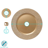 Rinkit Round Ribbed Charger Plates Set 33cm - 18pc
