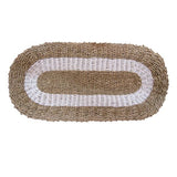 The Rugs Oval Seagrass White Tan Classic Rug - 60x120cm