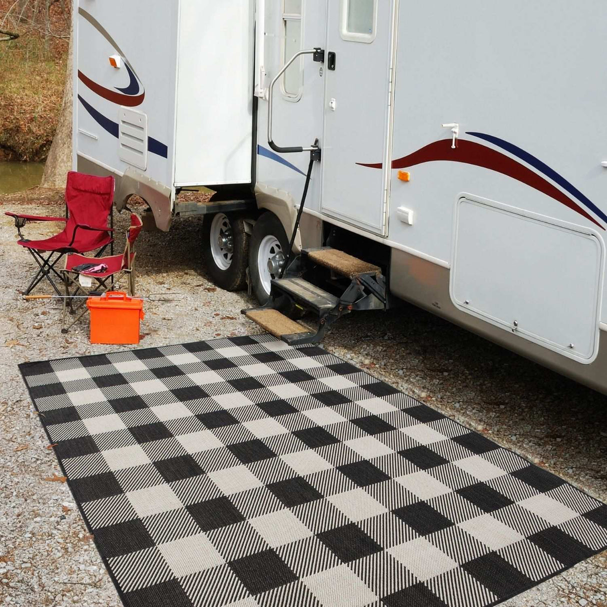 Ecology Outdoor Rug Black 700BL | Weather‑Resistant Patio Rug