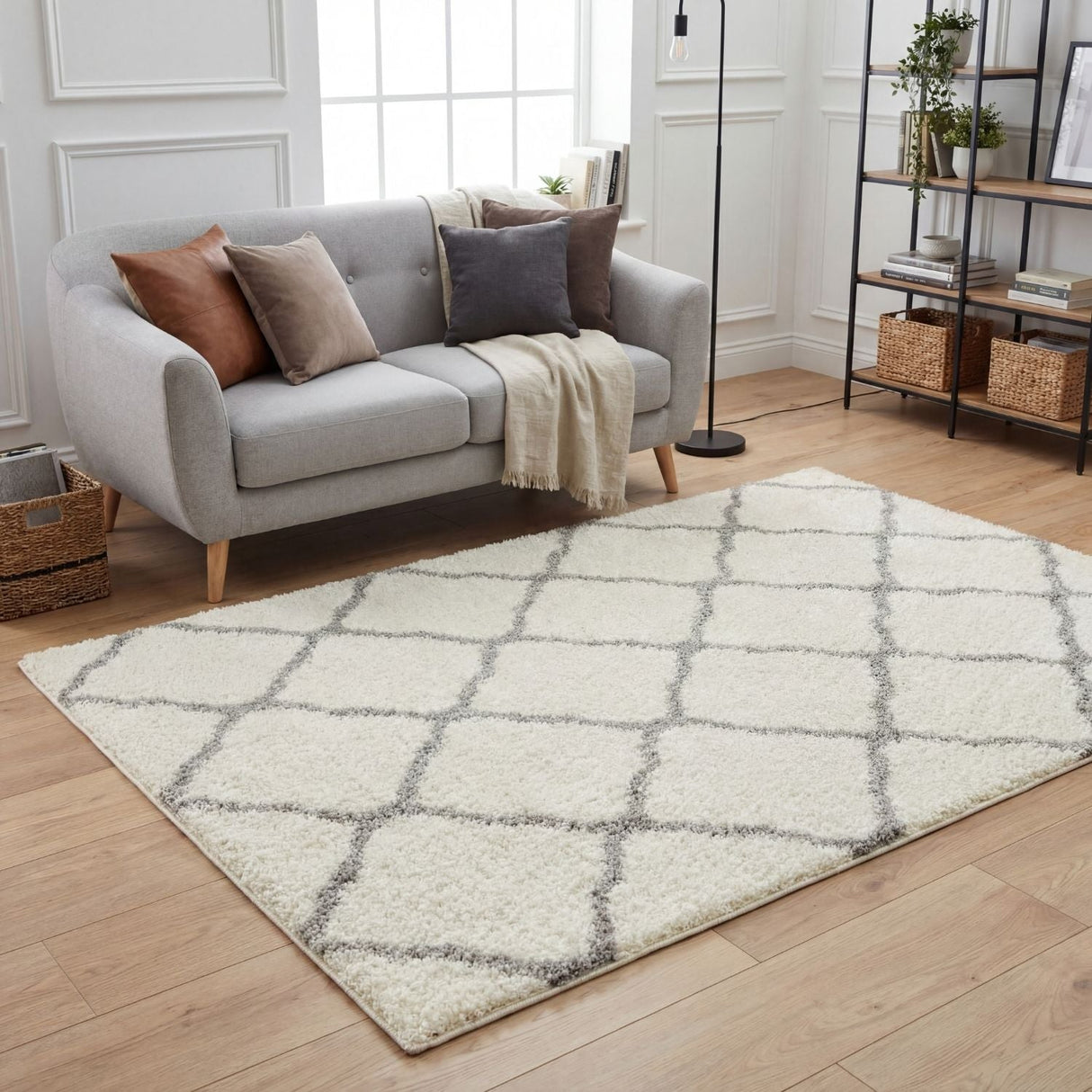 Moroccan Ivory Shaggy Rug 700 | The Rugs