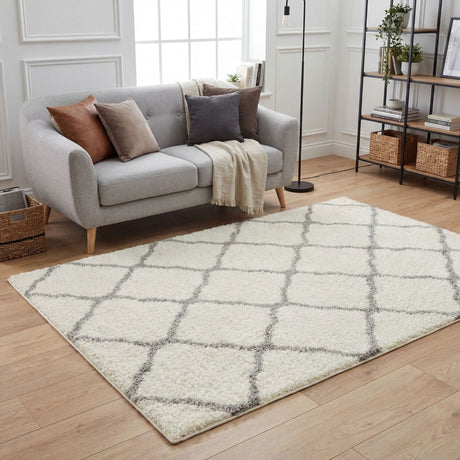 Moroccan Ivory Shaggy Rug 700 | The Rugs