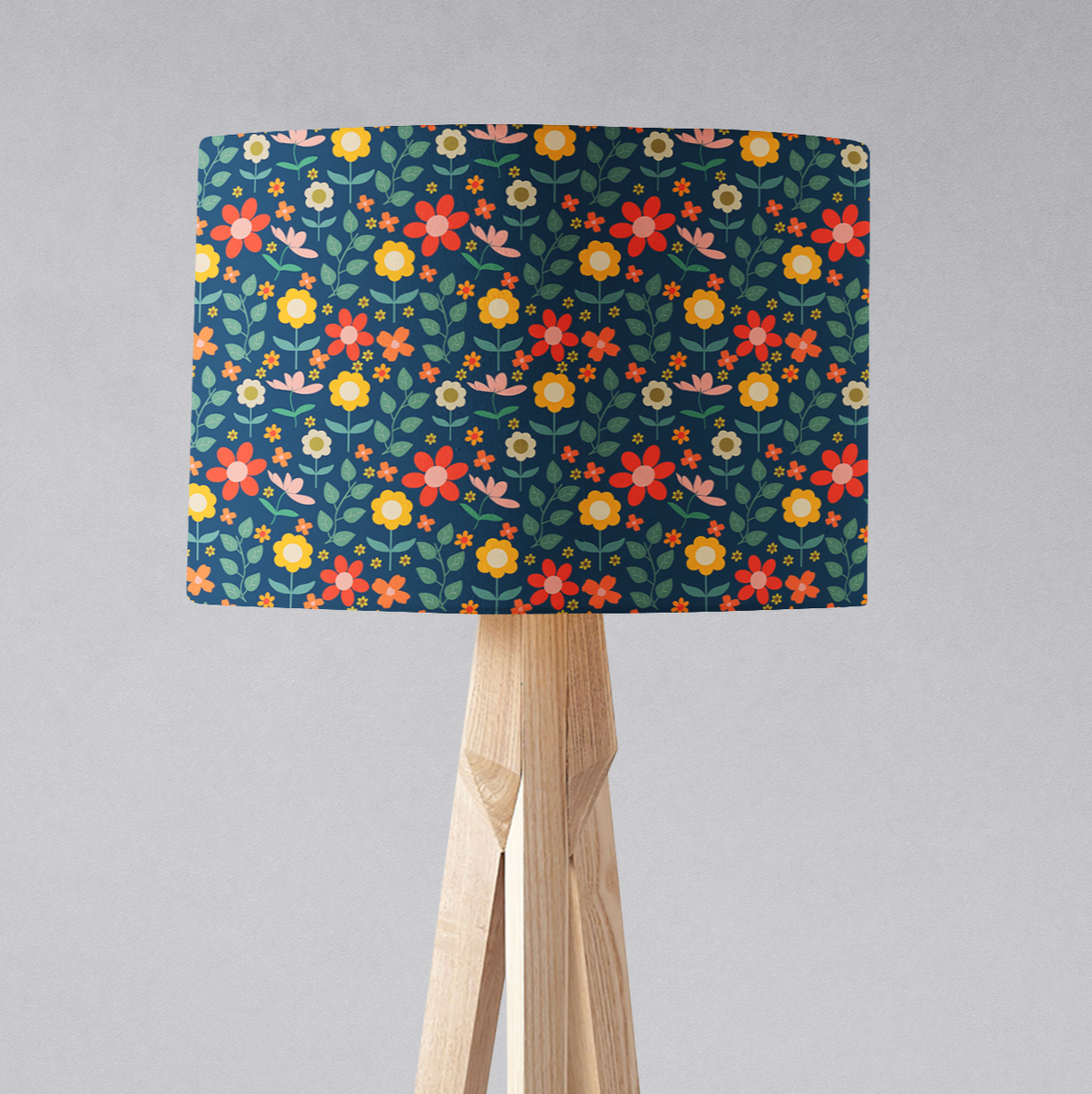 Shadowbright Navy Blue Floral Ceiling or Table Lampshade