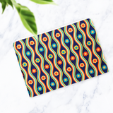Shadowbright Navy Blue Retro Floral Make Up bag - 24cm x 19cm