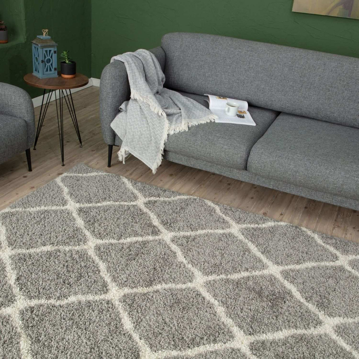 Moroccan Grey Shaggy Rug by The Rugs | 710