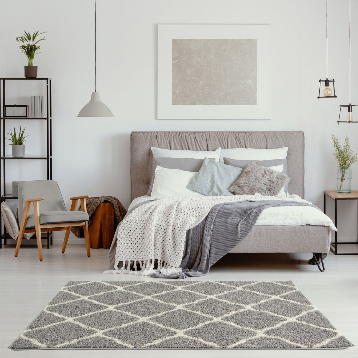 Moroccan Grey Shaggy Rug by The Rugs | 710
