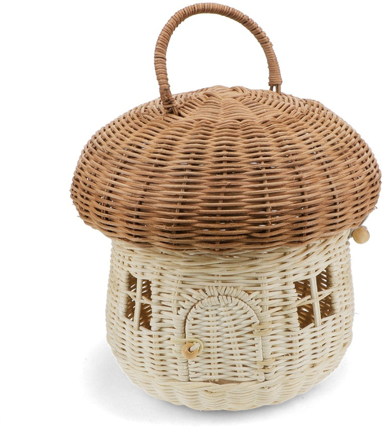 Blush & Bale Rattan Mushroom House Basket Décor