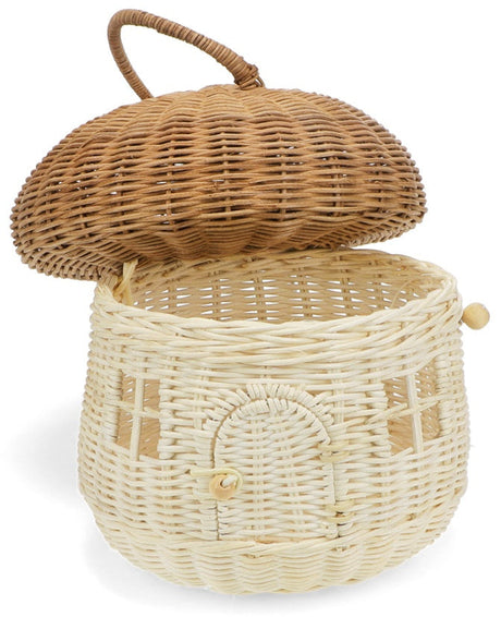 Blush & Bale Rattan Mushroom House Basket Décor