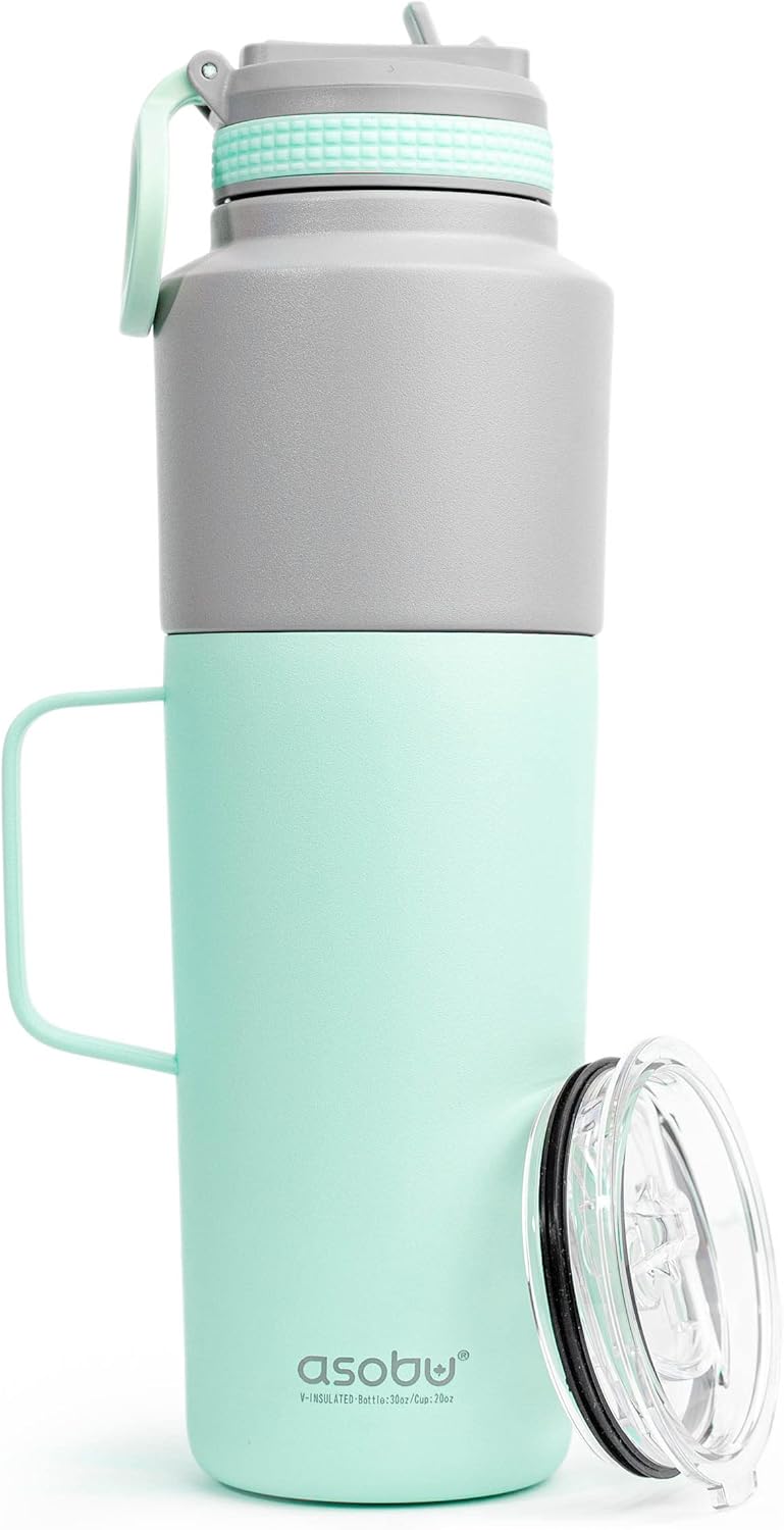 Asobu Twin Pack Bottle (900ml) with Mug (600ml), Mint