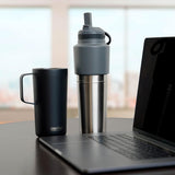 Asobu Twin Pack Bottle (900ml) with Mug (600ml), Black