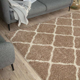 Moroccan Beige Shaggy Rug 720 by The Rugs