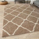 Moroccan Beige Shaggy Rug 720 by The Rugs