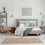 Moroccan Beige Shaggy Rug 720 by The Rugs