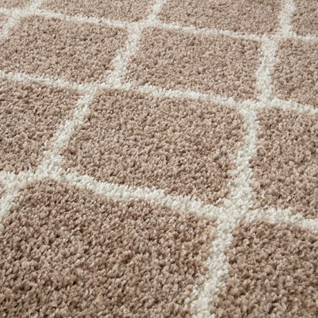 Moroccan Beige Shaggy Rug 720 by The Rugs