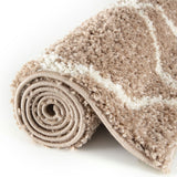 Moroccan Beige Shaggy Rug 720 by The Rugs