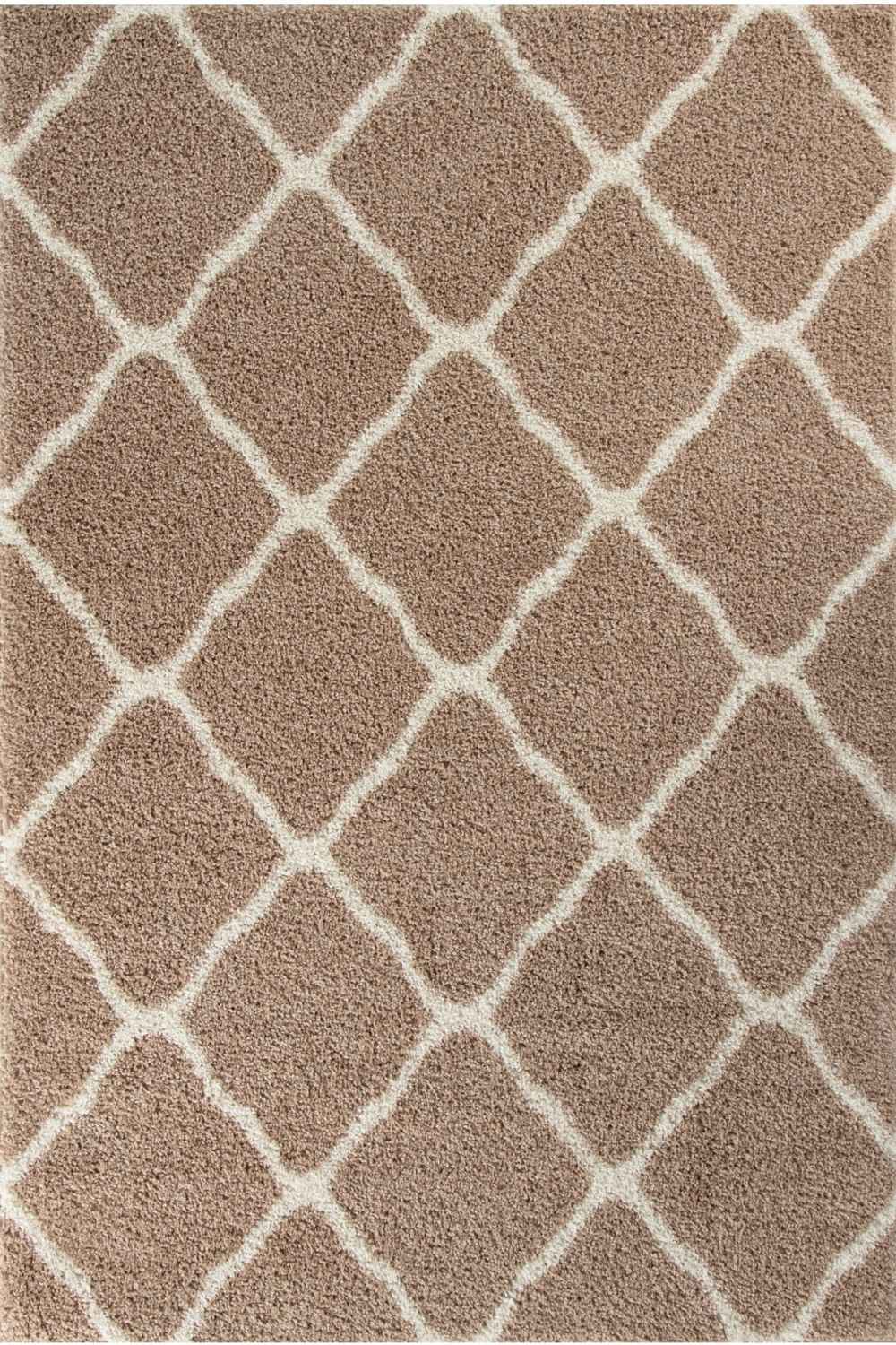 Moroccan Beige Shaggy Rug 720 by The Rugs