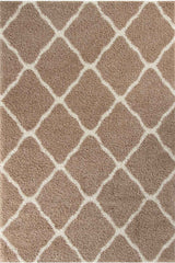 Moroccan Beige Shaggy Rug 720 by The Rugs