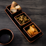Orsina Calisto Terracotta Dip Bowls with Black Tray | Set of 3