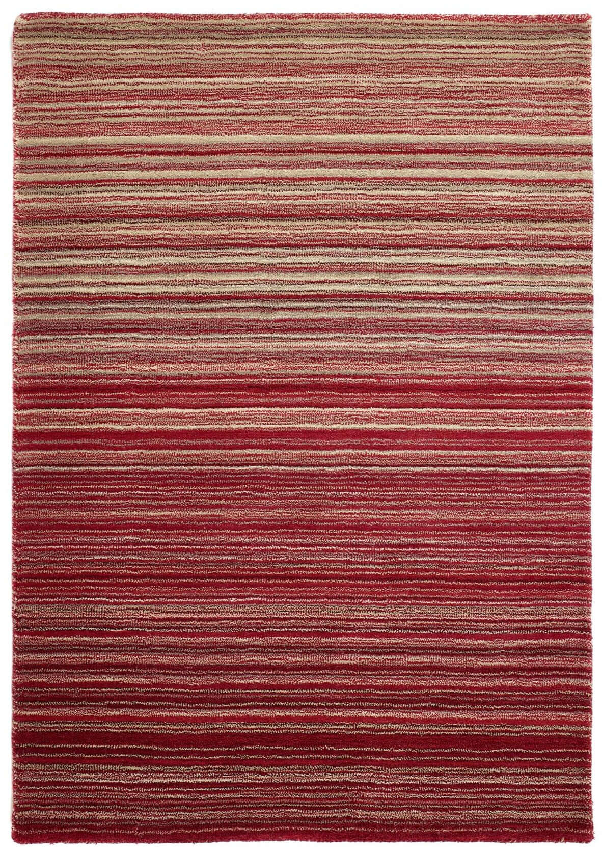 The Rugs Fine Stripes Red Wool Rug – 100% Wool