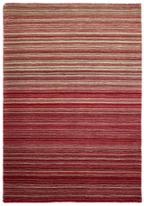 The Rugs Fine Stripes Red Wool Rug – 100% Wool