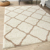 Moroccan Ivory Shaggy Rug 730 by The Rugs