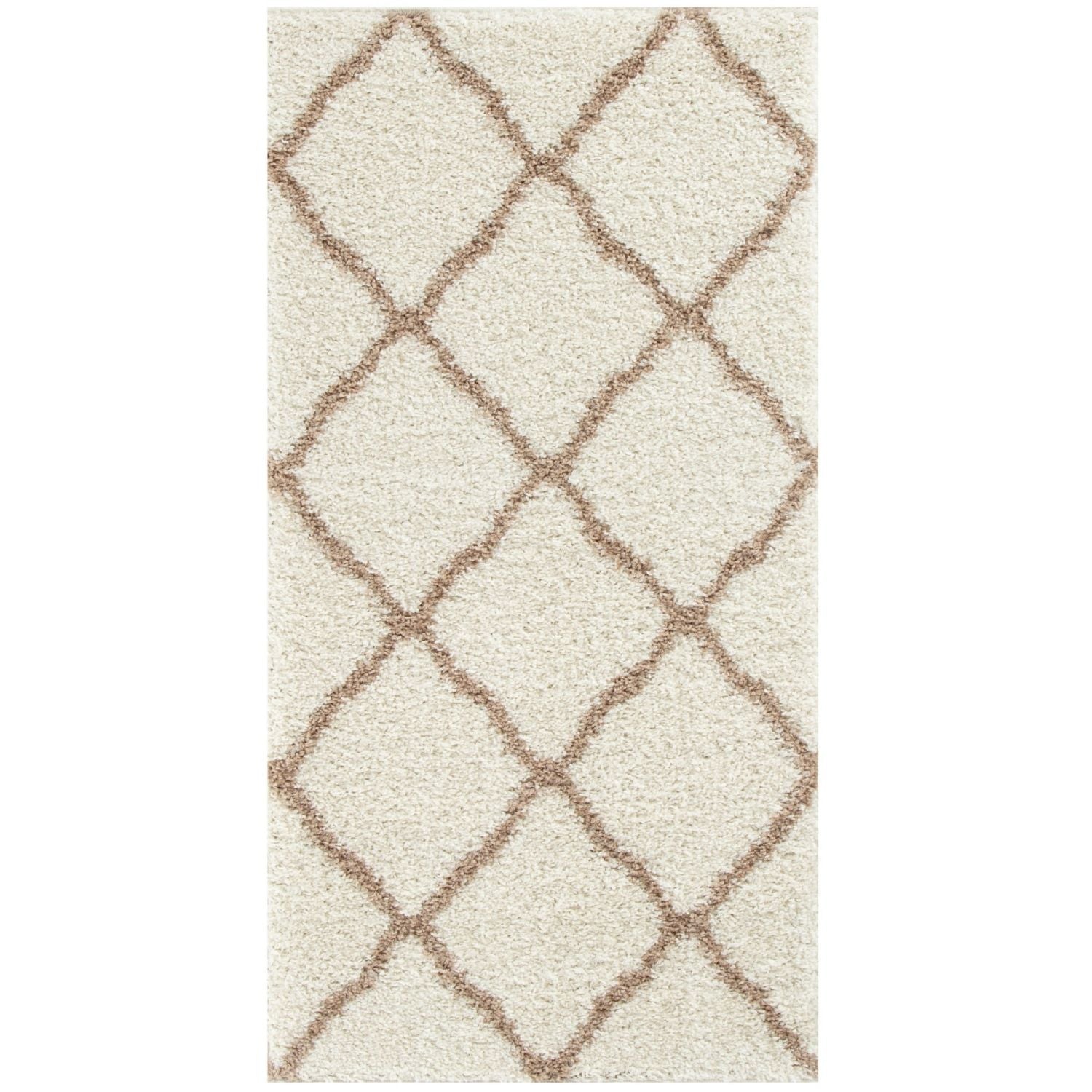 Moroccan Ivory Shaggy Rug 730 by The Rugs