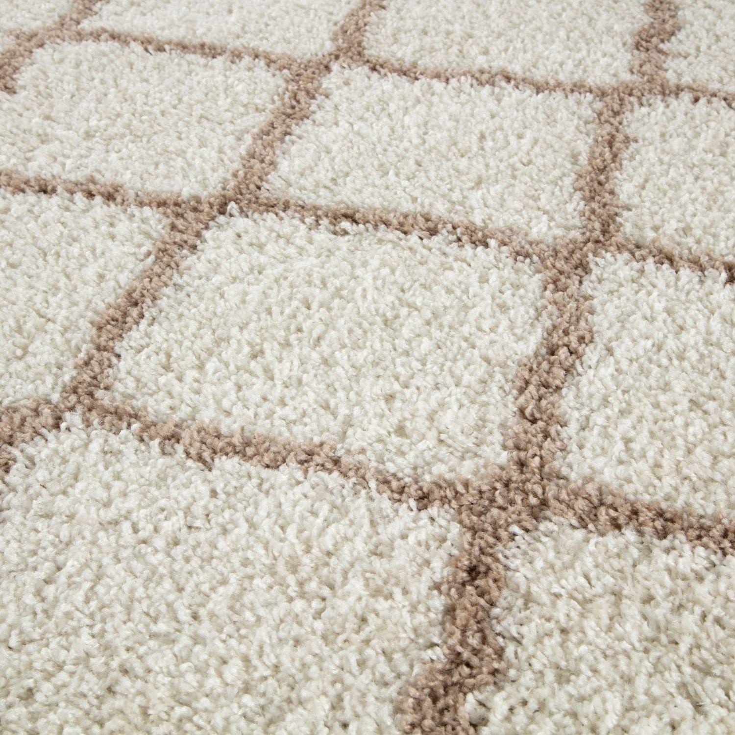 Moroccan Ivory Shaggy Rug 730 by The Rugs