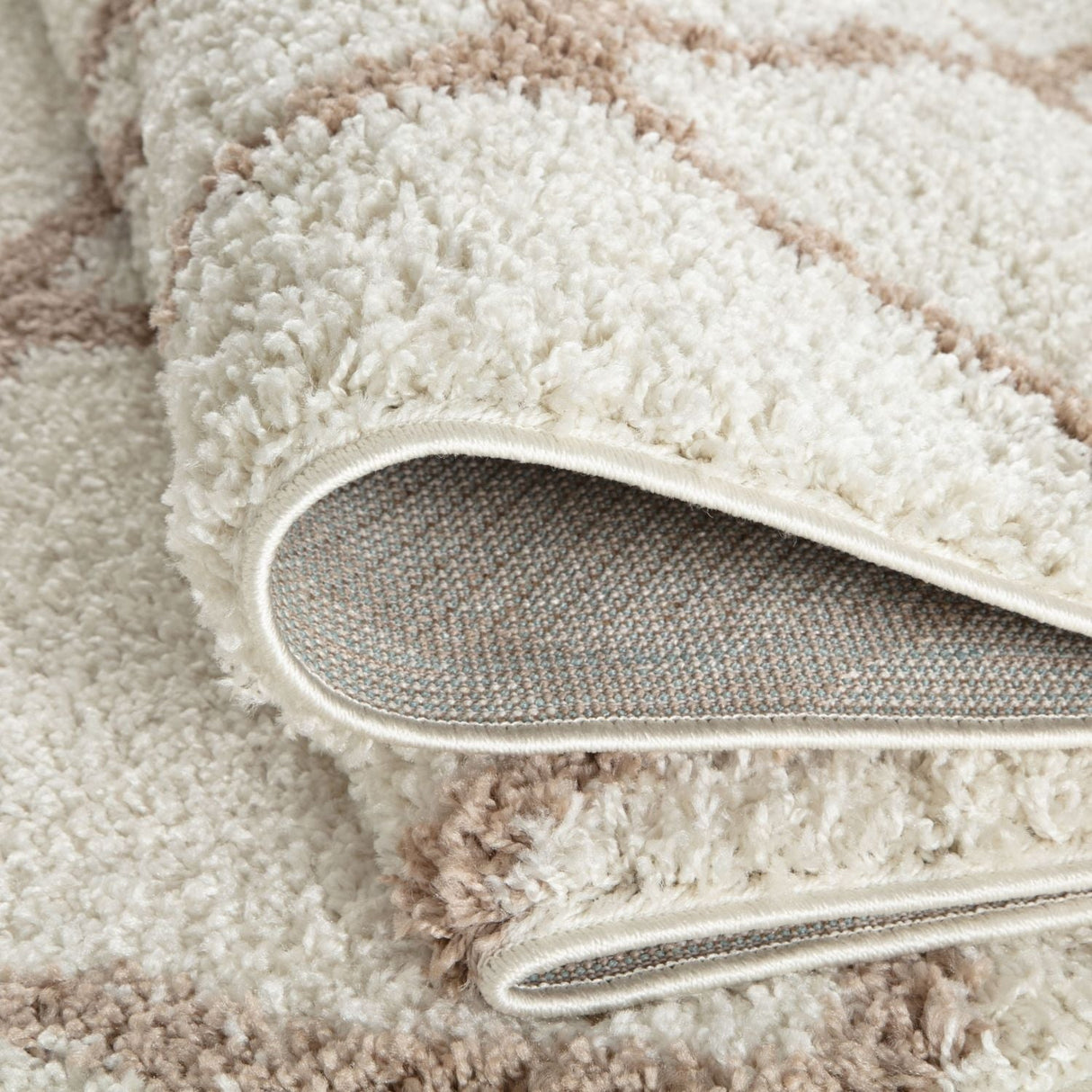Moroccan Ivory Shaggy Rug 730 by The Rugs