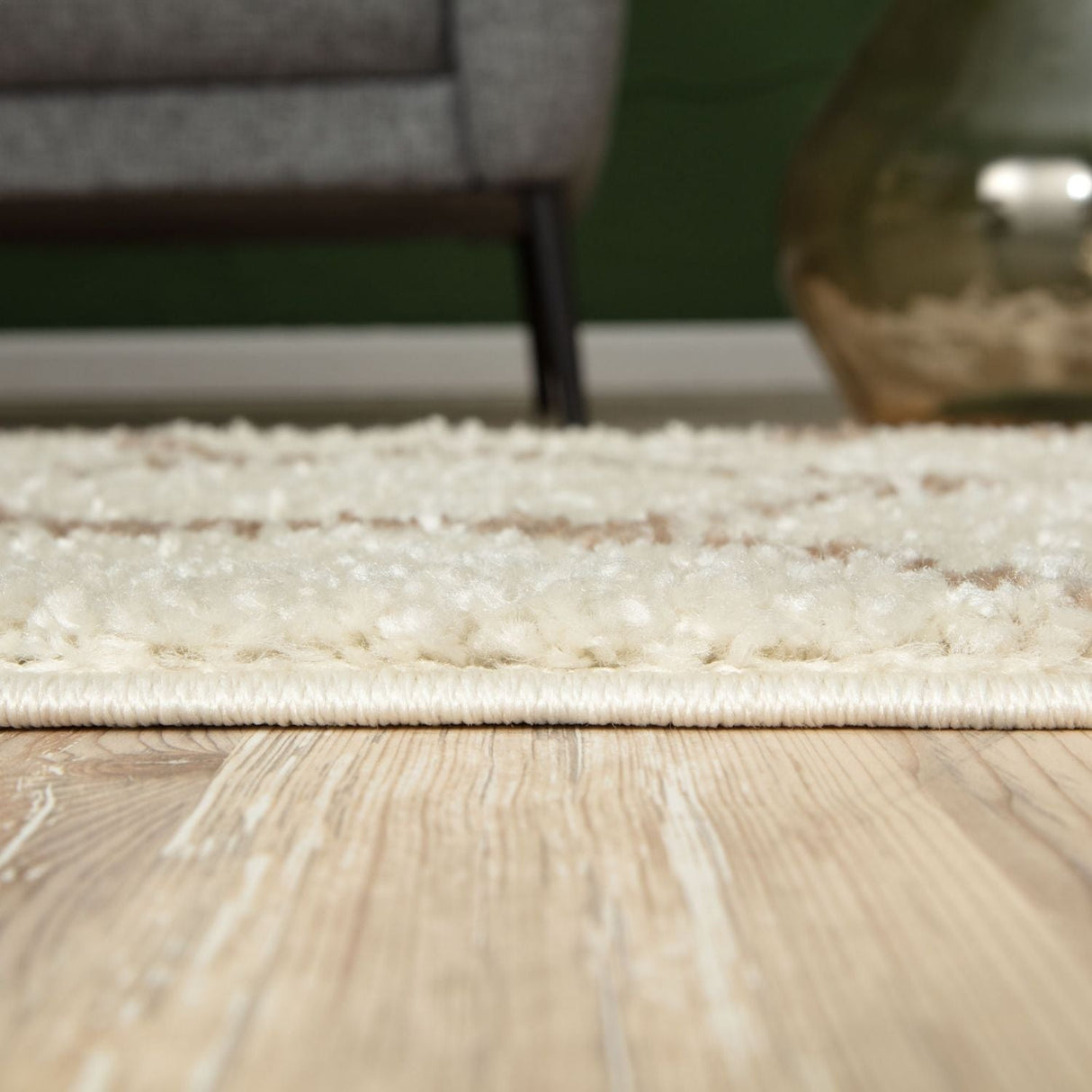 Moroccan Ivory Shaggy Rug 730 by The Rugs
