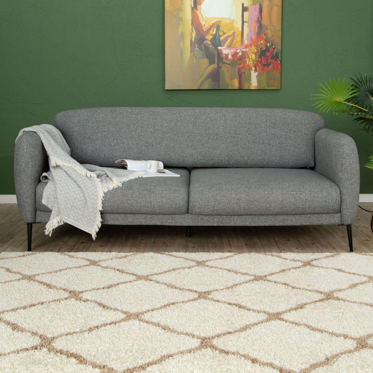 Moroccan Ivory Shaggy Rug 730 by The Rugs