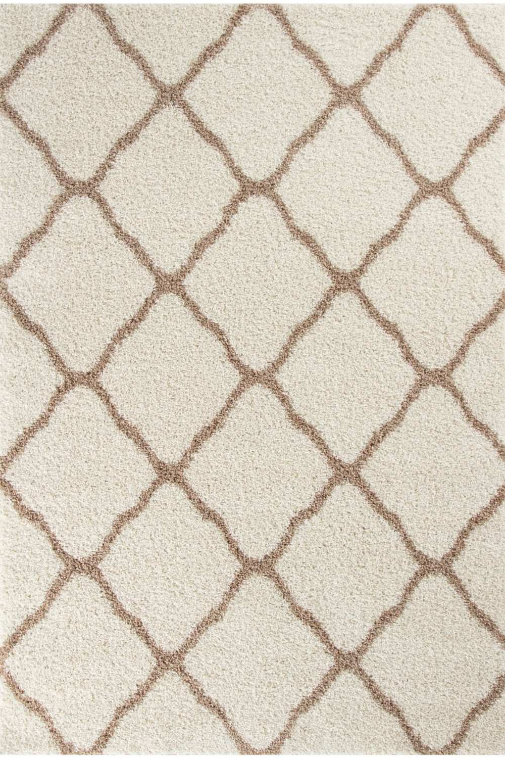 Moroccan Ivory Shaggy Rug 730 by The Rugs
