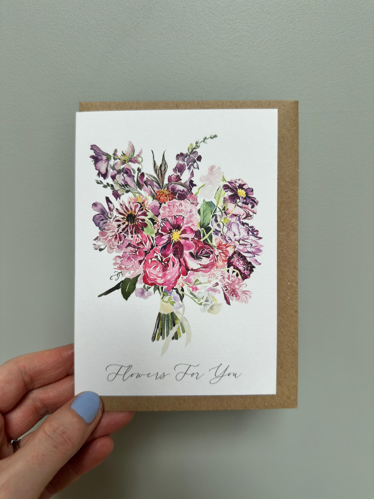 Hand‑Painted Watercolour Floral Greeting Card | Katie Hipwell Design