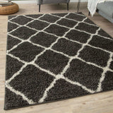 The Rugs Moroccan Dark Grey Shaggy Rug 740