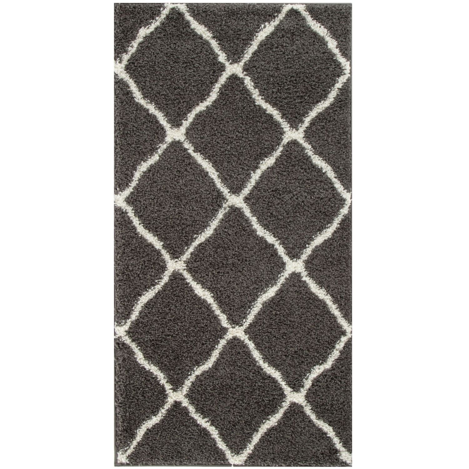 The Rugs Moroccan Dark Grey Shaggy Rug 740