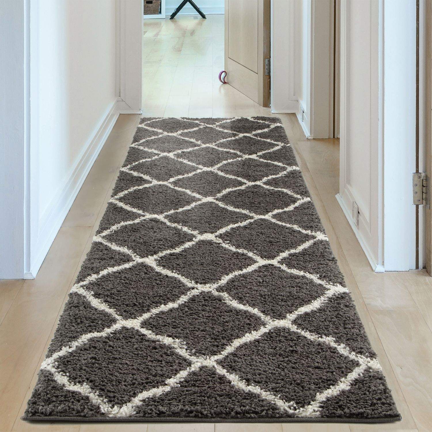 The Rugs Moroccan Dark Grey Shaggy Rug 740