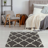 The Rugs Moroccan Dark Grey Shaggy Rug 740