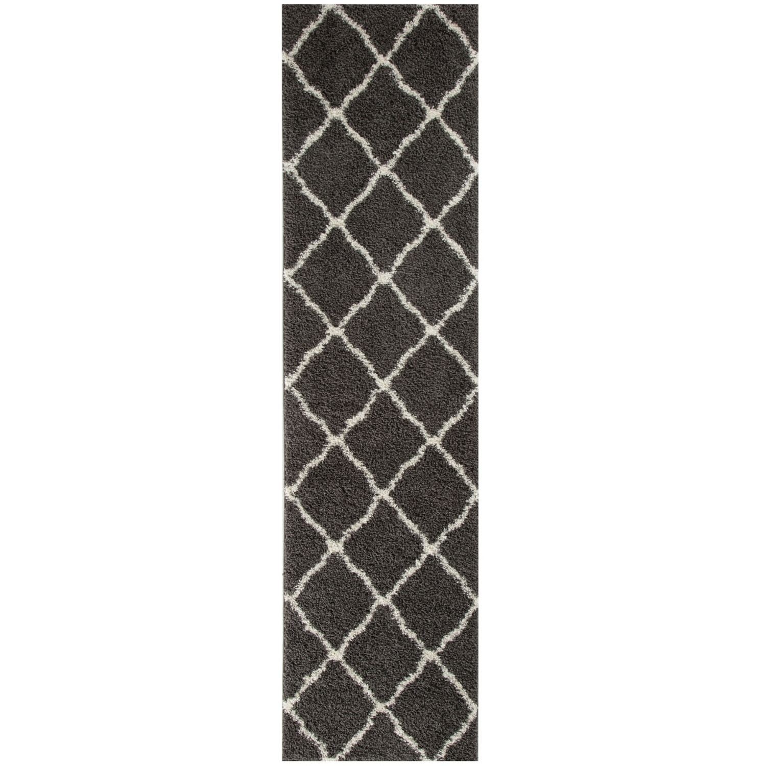 The Rugs Moroccan Dark Grey Shaggy Rug 740