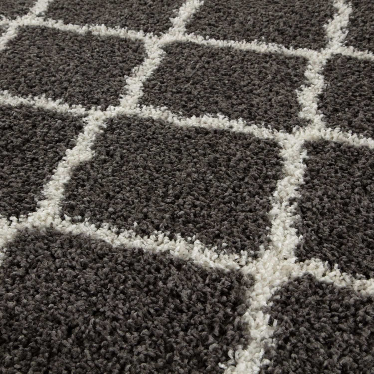 The Rugs Moroccan Dark Grey Shaggy Rug 740